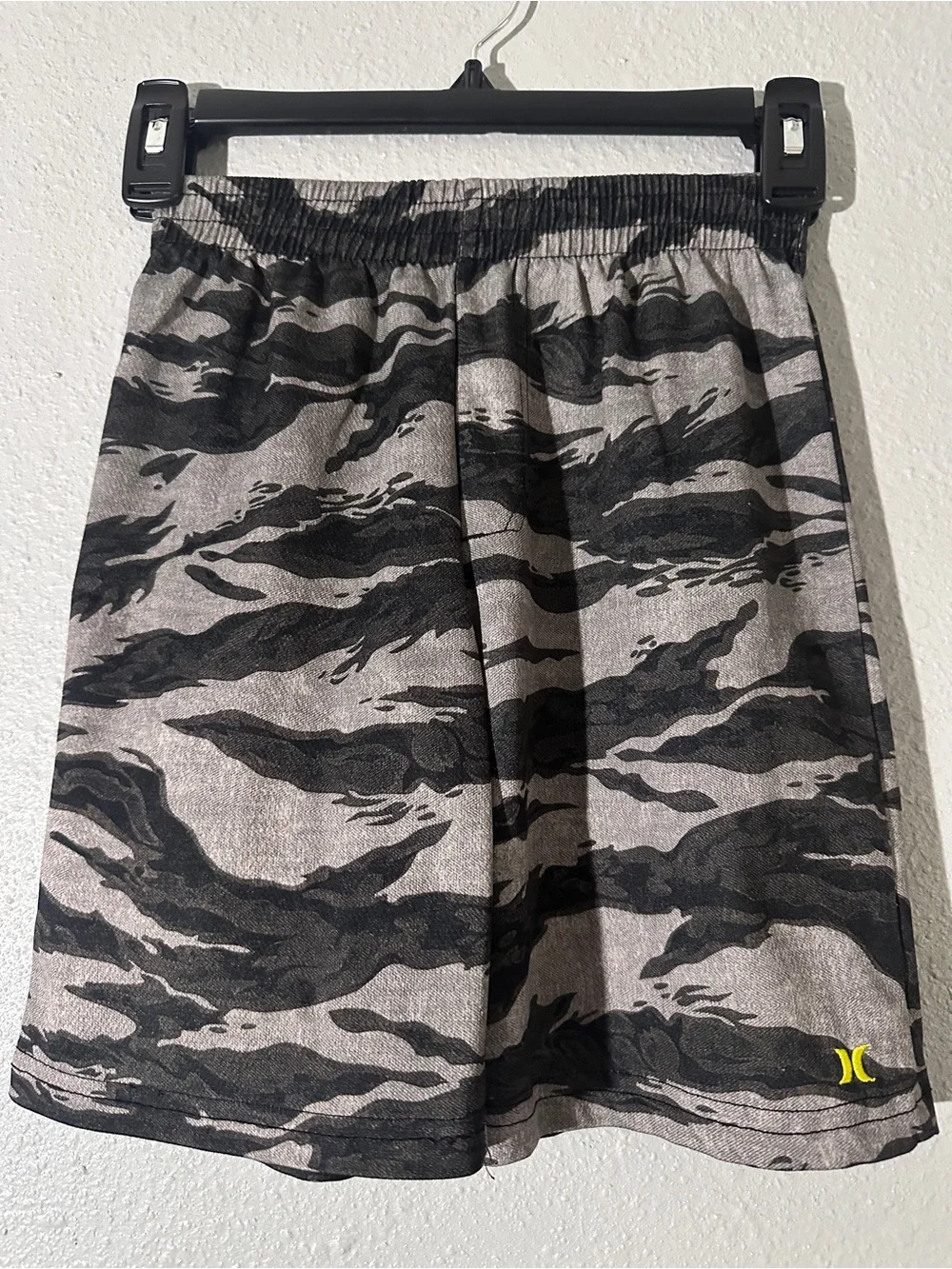 Boys Gray & Black Camo Athletic Shorts